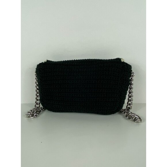 Chanel Authentic CC Logo Crochet Flap Chain Strap Shoulder Bag Women's F181 - Picture 3 of 8